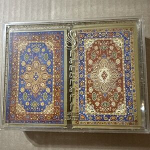 Vintage Stancraft Playing Cards Bridge 2 Deck Glitter Case Asian Ornate Floral
